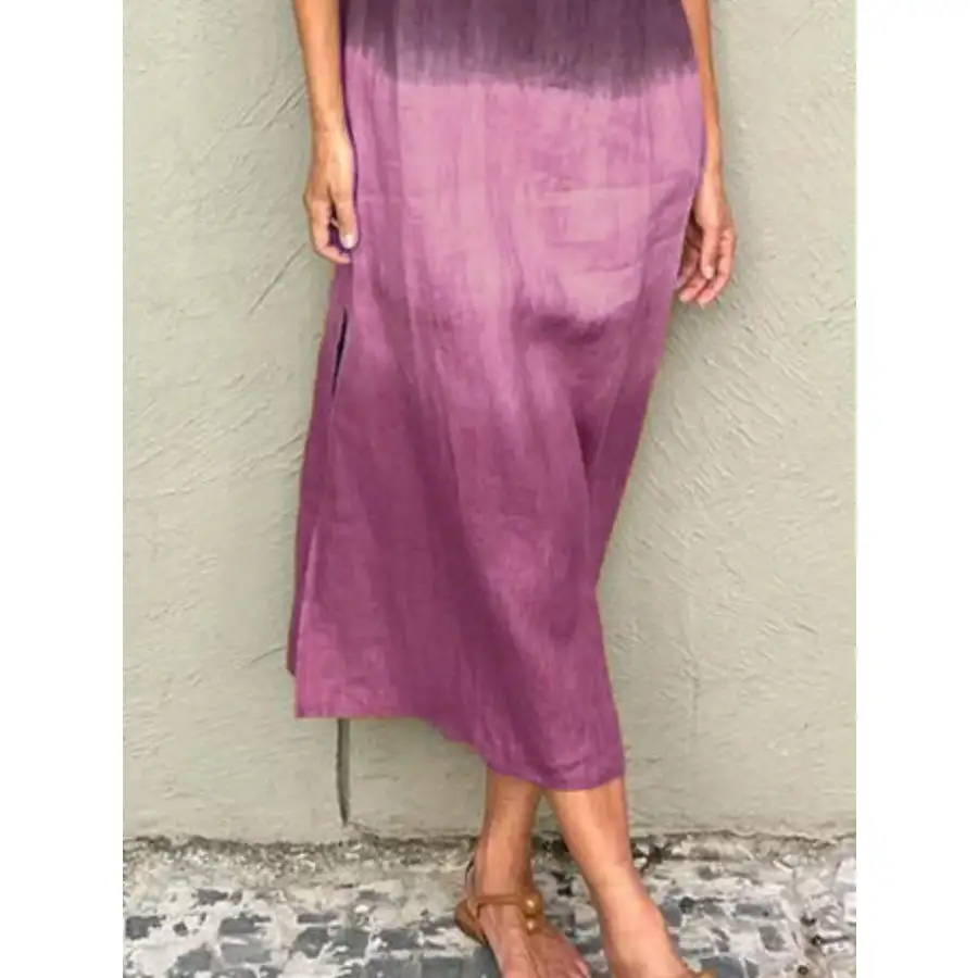 Full Size Sleeveless Gradient Tank Midi Dress Plus Size