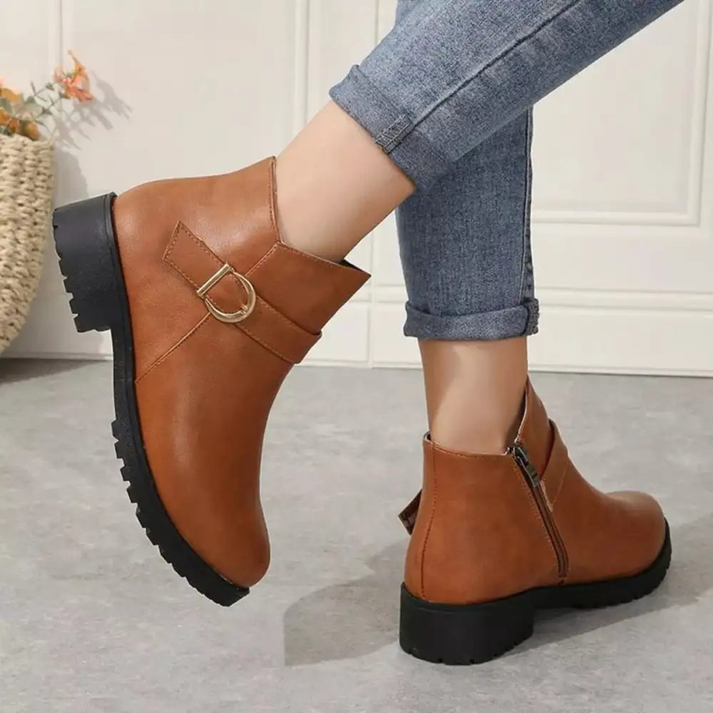 Buckle Accent Ankle Boots