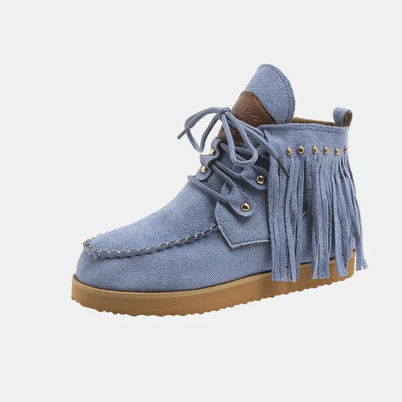 Round Toe Fringe Boots