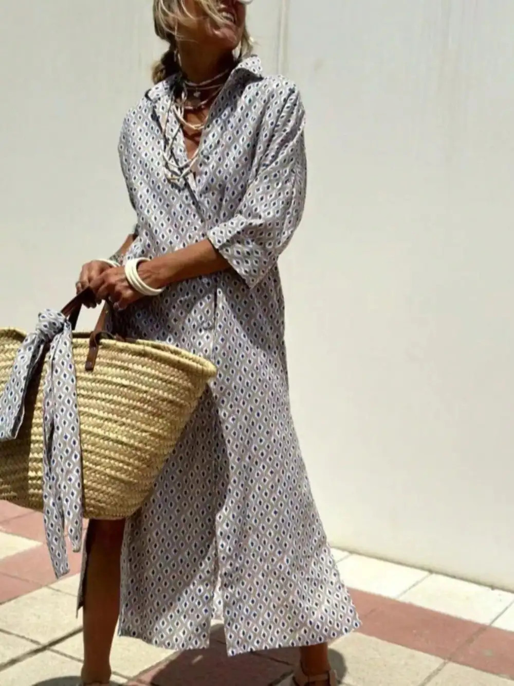 Full Size Button-Down Midi Dress Plus Size