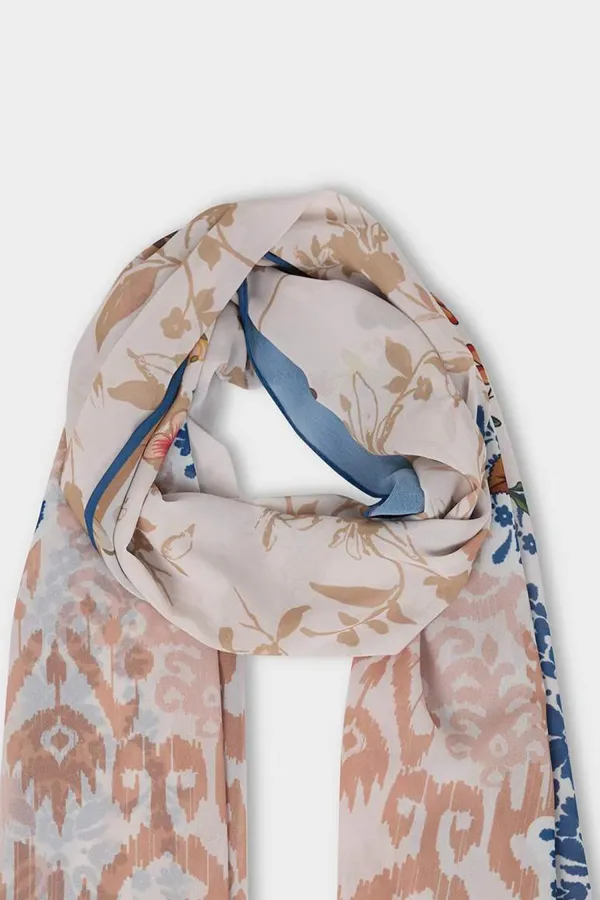 Retro Print Silk Scarf