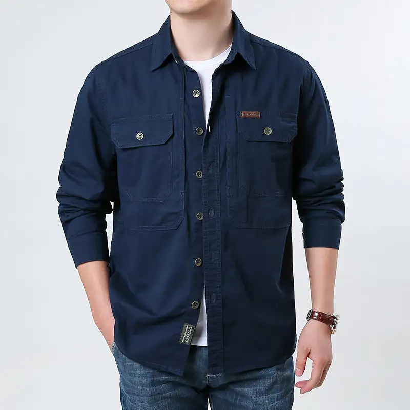 Men's Practical Utility Shirt With Chest Pockets