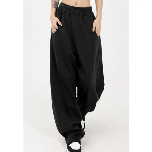 Elastic Waist Sweatpants with Pockets Apparel