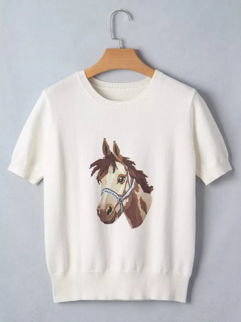 Wild West Horse Head Printed Short Sleeve