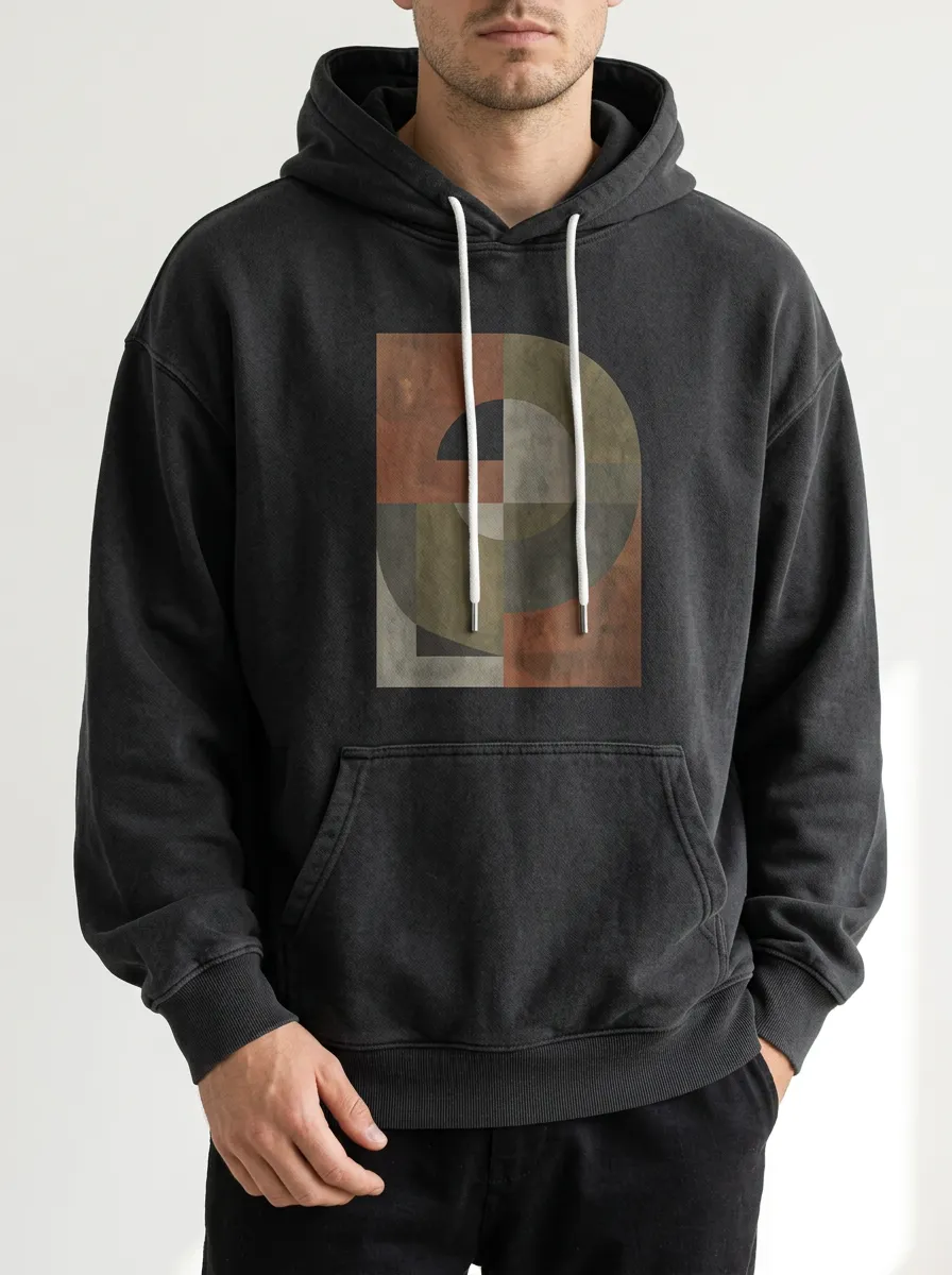 Unisex Abstract Geometric Art Print Hoodie