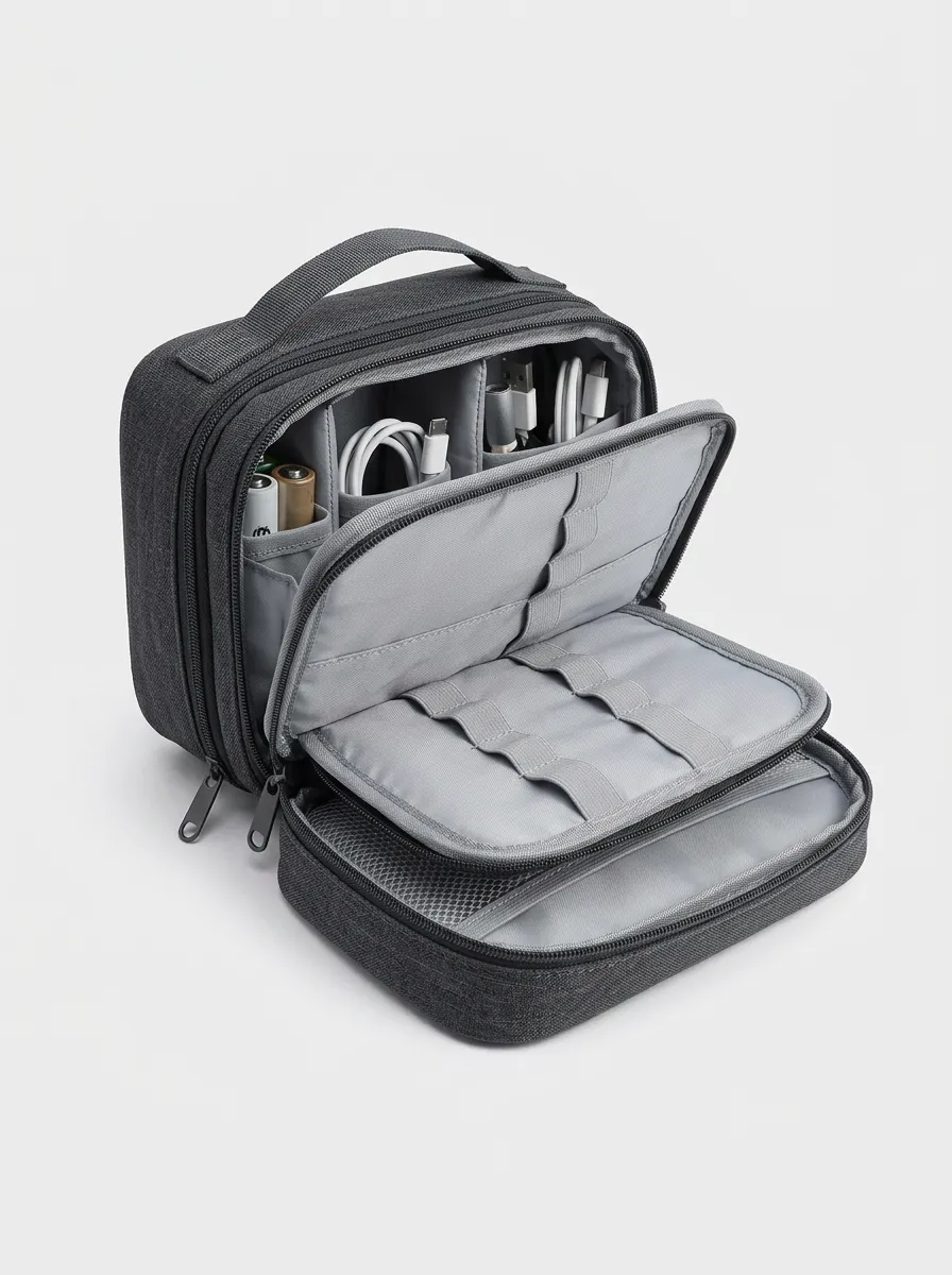 Structured Portable Tech Organizer Bag