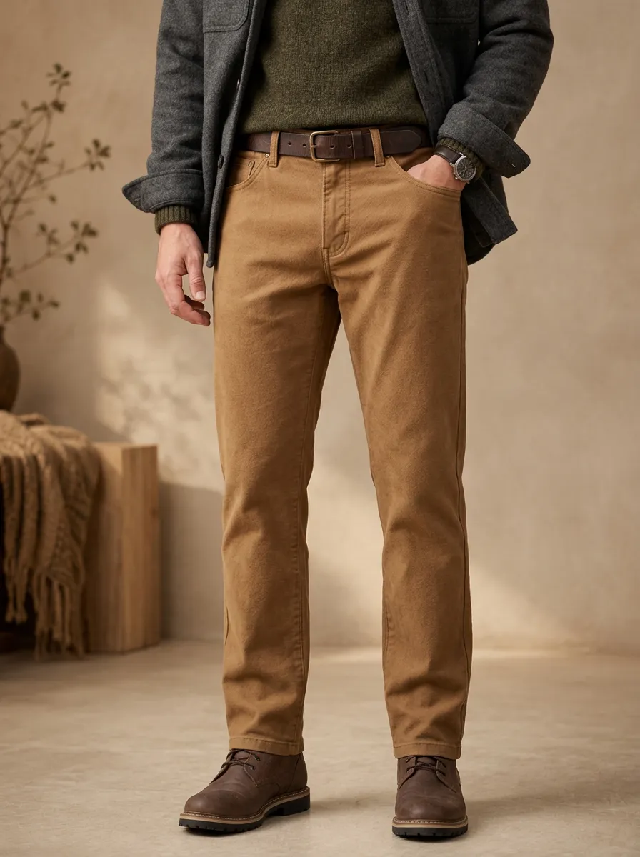 Men's Autumn Winter Clean Cotton Pants
