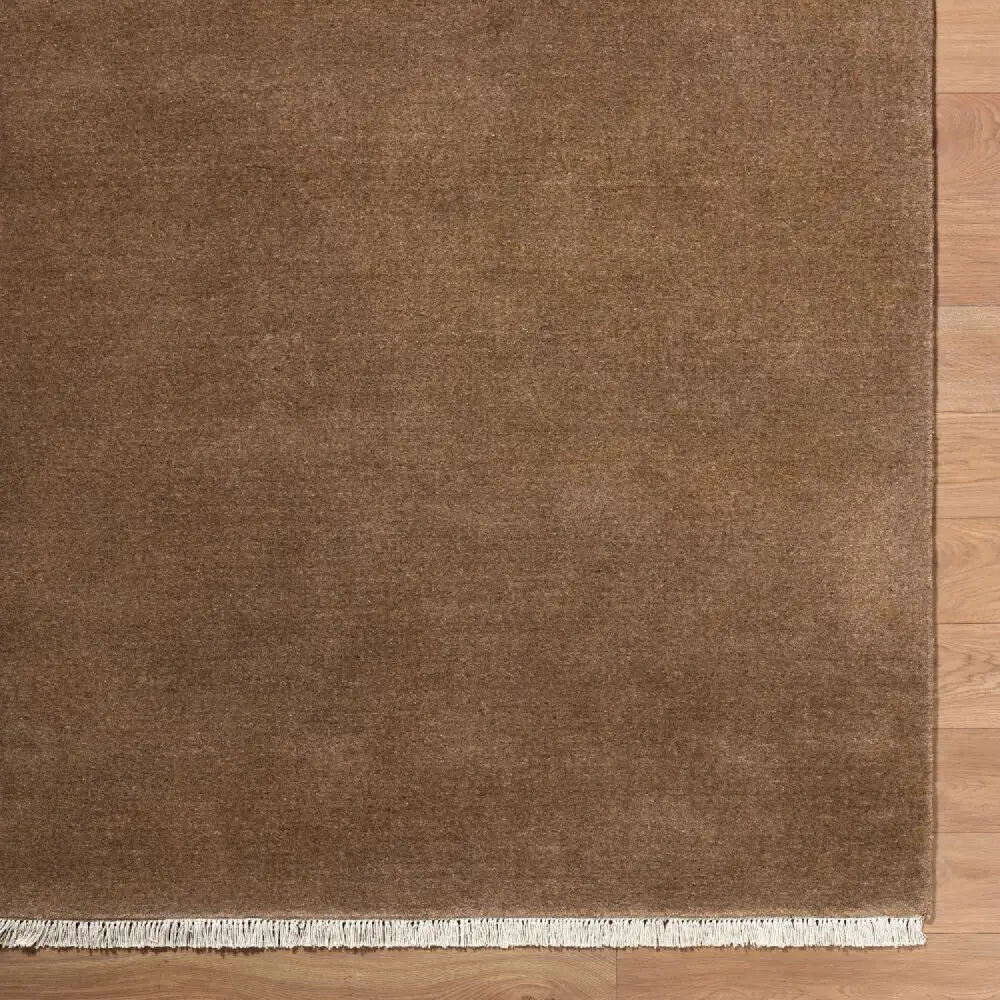 Hand-Loomed Wool Fringe Square Carpet