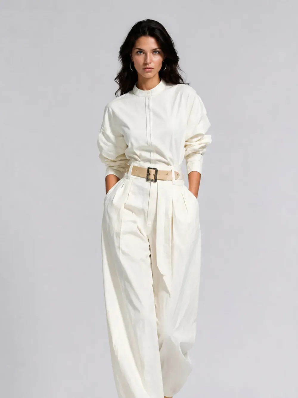 Brooklyn Simple Style Loose Long-sleeved Two Piece Set