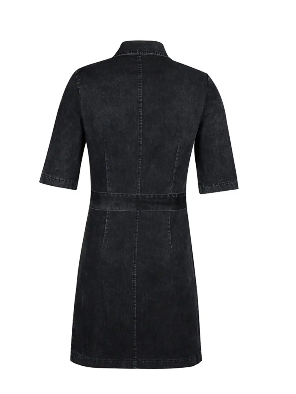 Short-Sleeve Denim Casual Dress