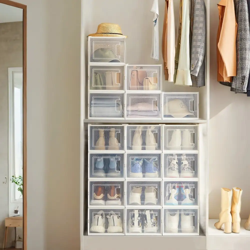 Everyday Stackable Front Opening Clear Front Shoe Storage Box