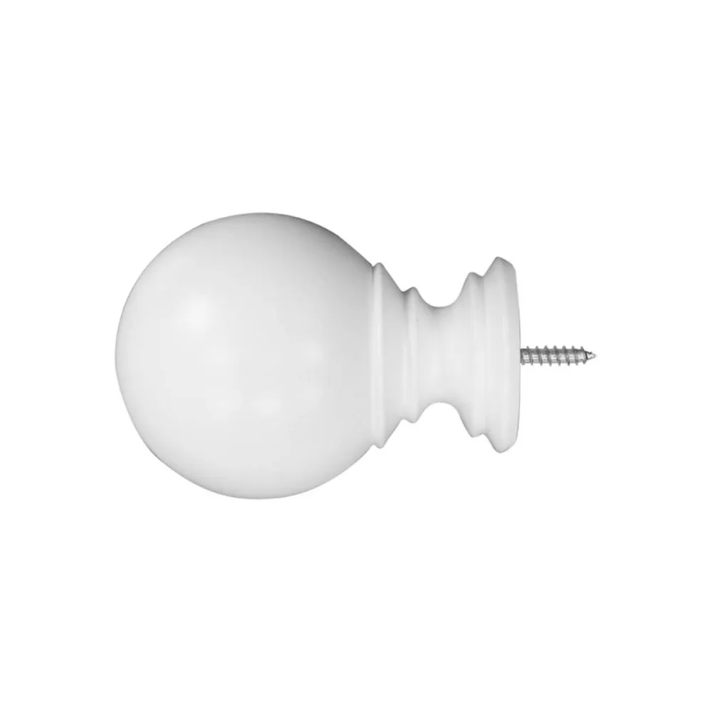 Wood Decorative Curtain Rod Finial Set