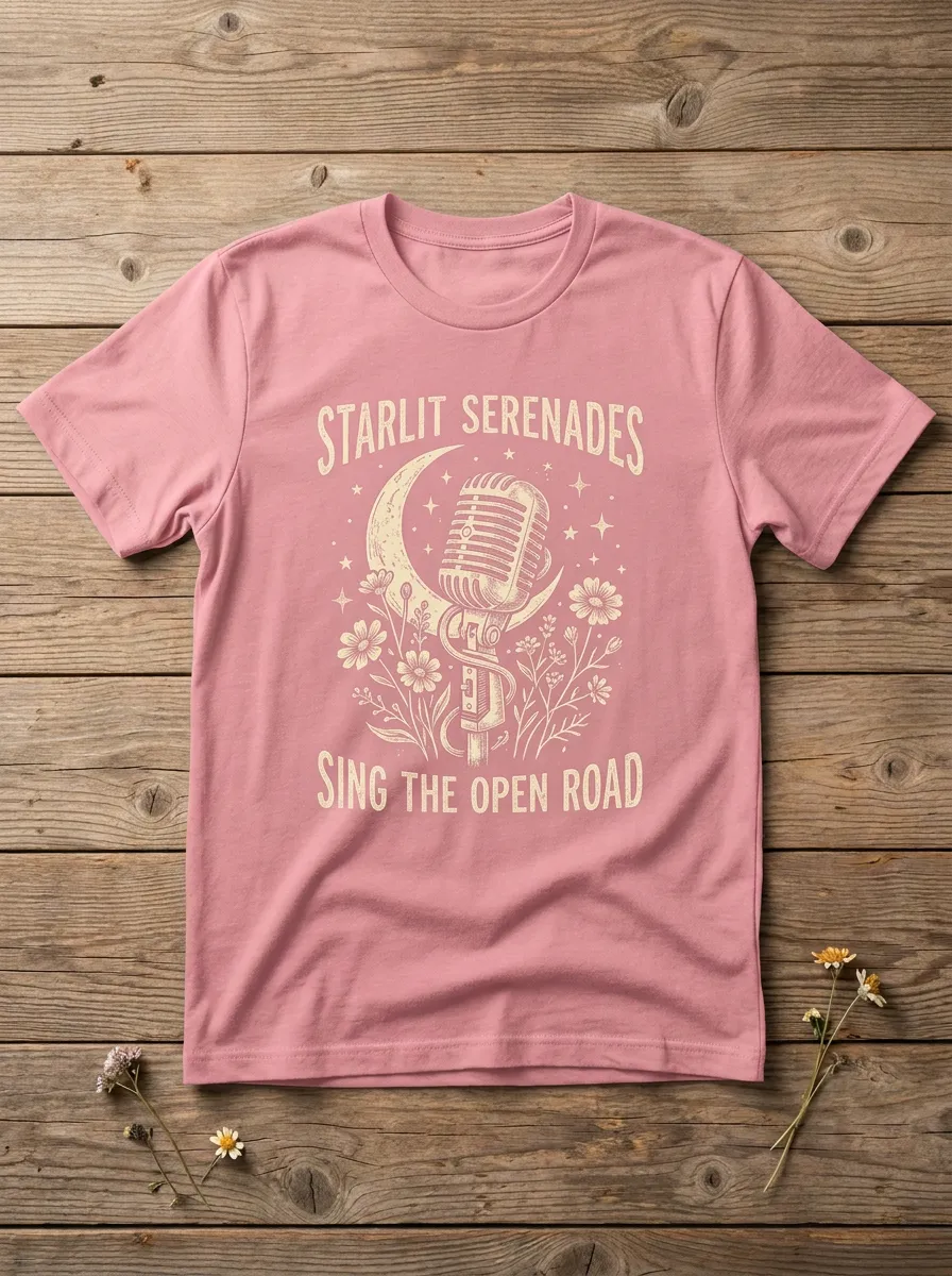 Microphone Unisex Country Music Casual T-Shirt