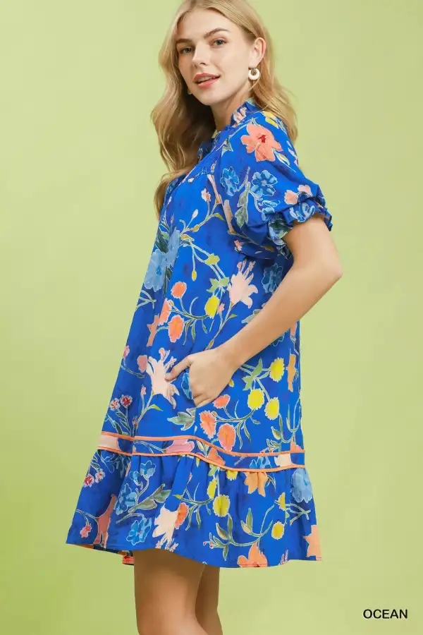 Tiered Floral Mini Dress