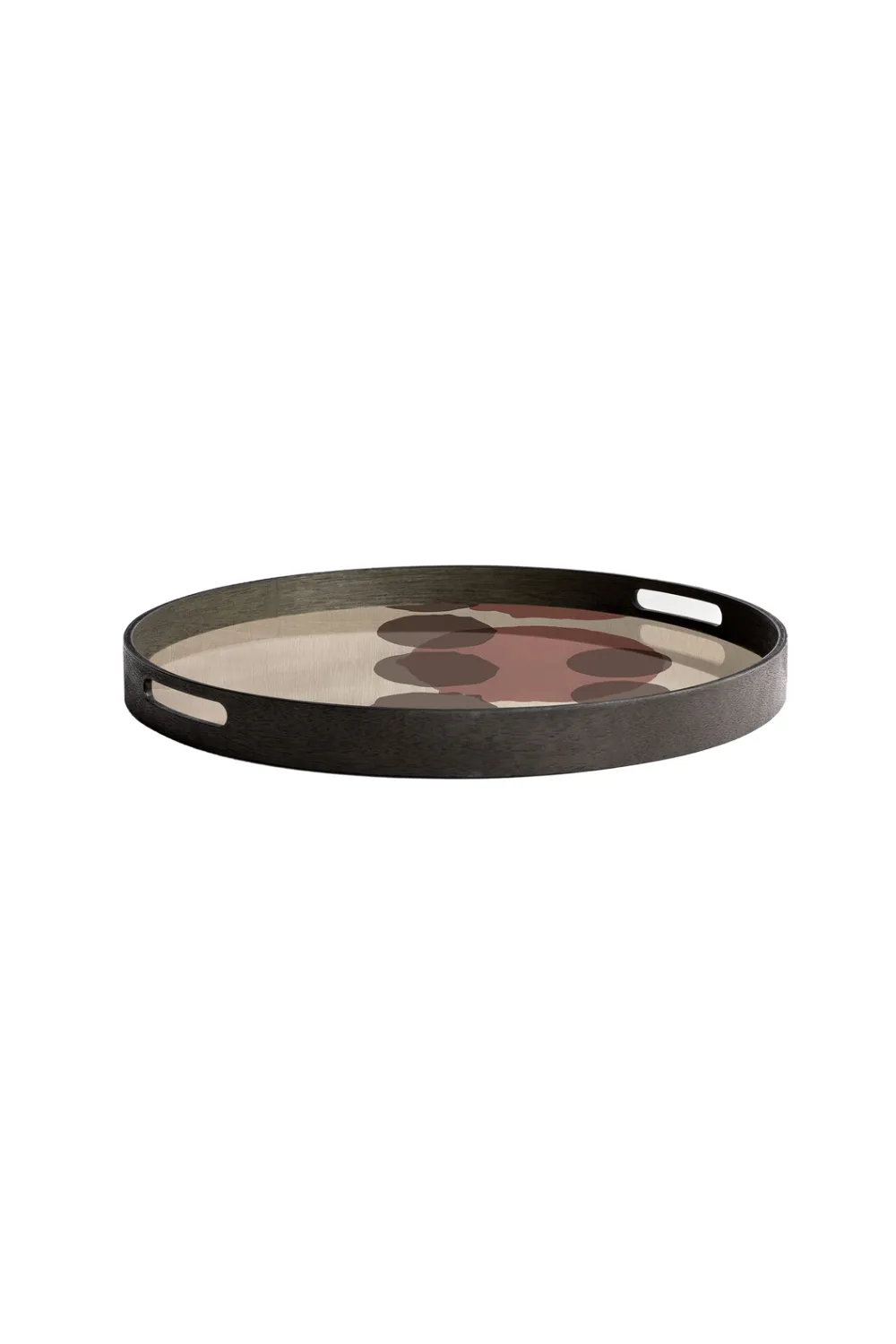 Sculptural Hand-painted Glass Round Tray