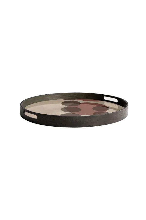Sculptural Hand-painted Glass Round Tray