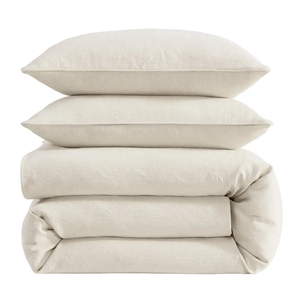 Matelasse Geometric Duvet Cover Set