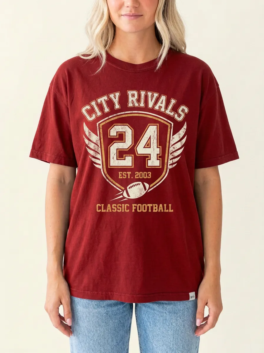 Gridiron Shield Ball Crewneck T-Shirt