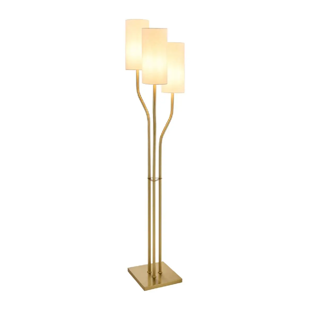 Modern Linen-Shade Multi-Light Floor Lamp