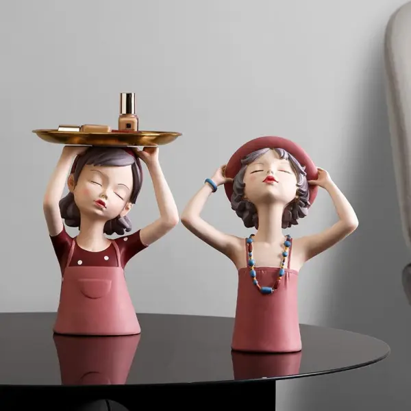 Girl Tray Storage Sculpture