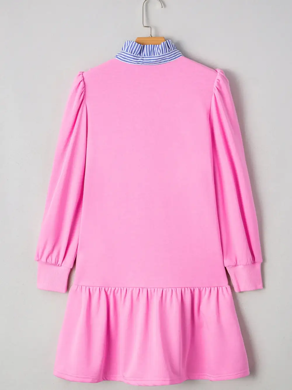 Wearable Cut Striped Patchwork Ruffle Mini Dress