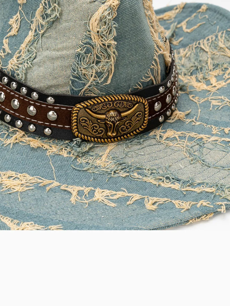Malia Distressed Denim Bucket Hat