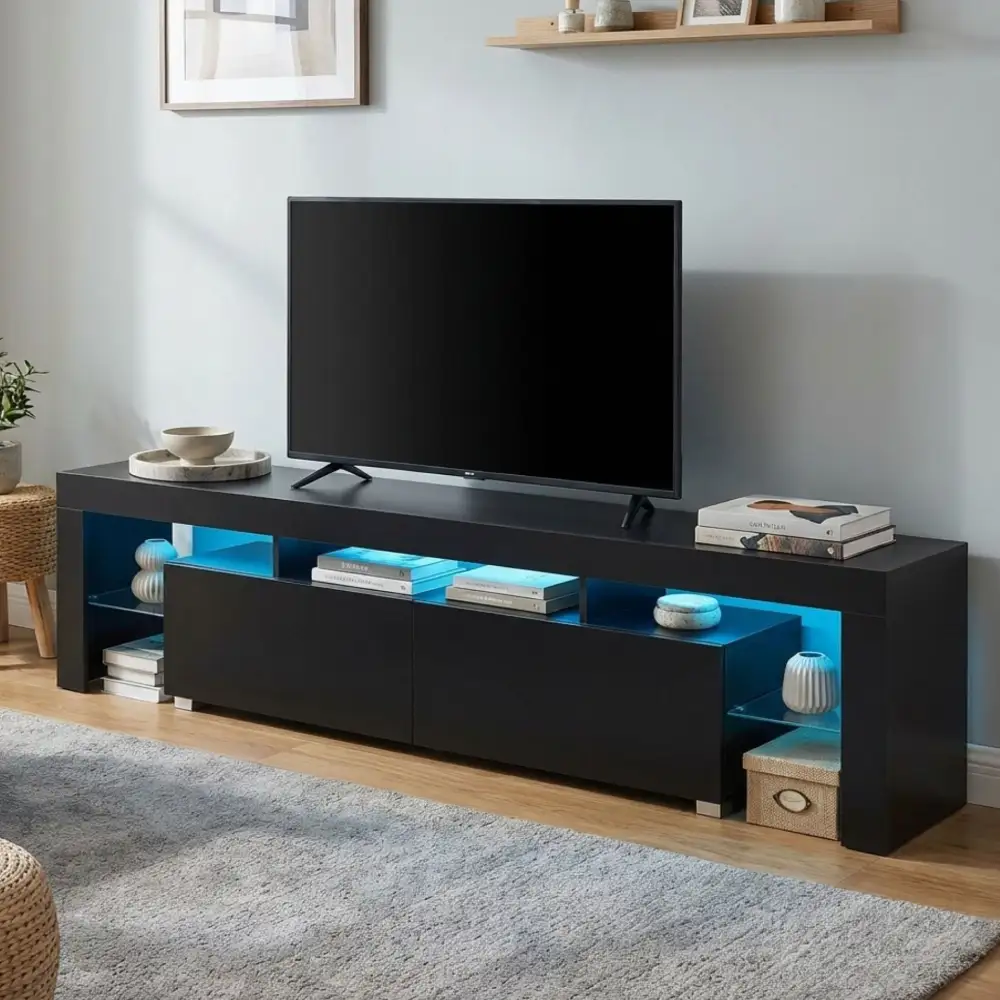Living Room Sliding Drawer Media Storage Unit