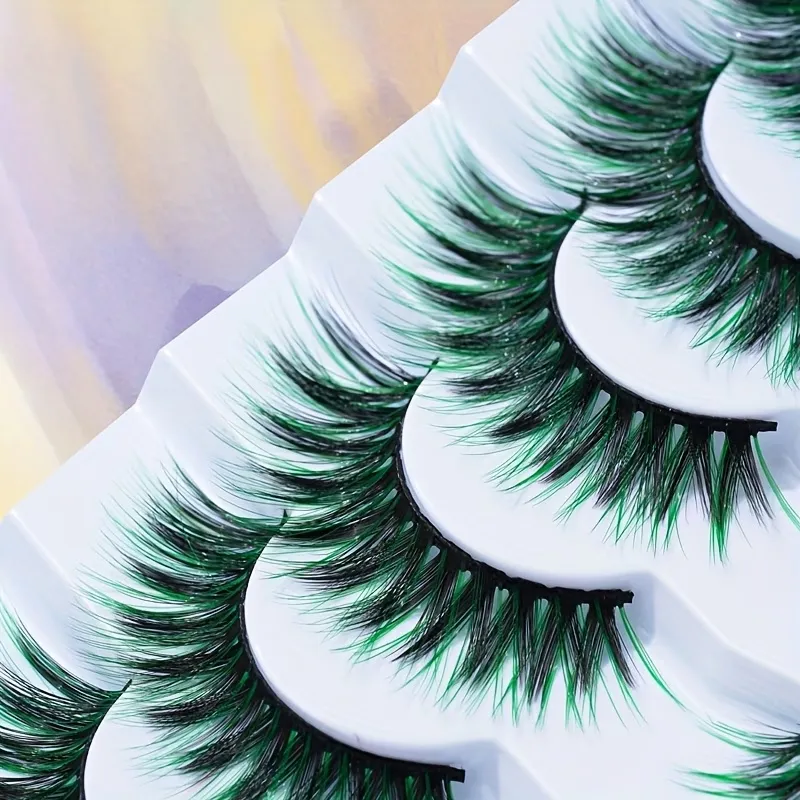 Wispy Green Party Lashes