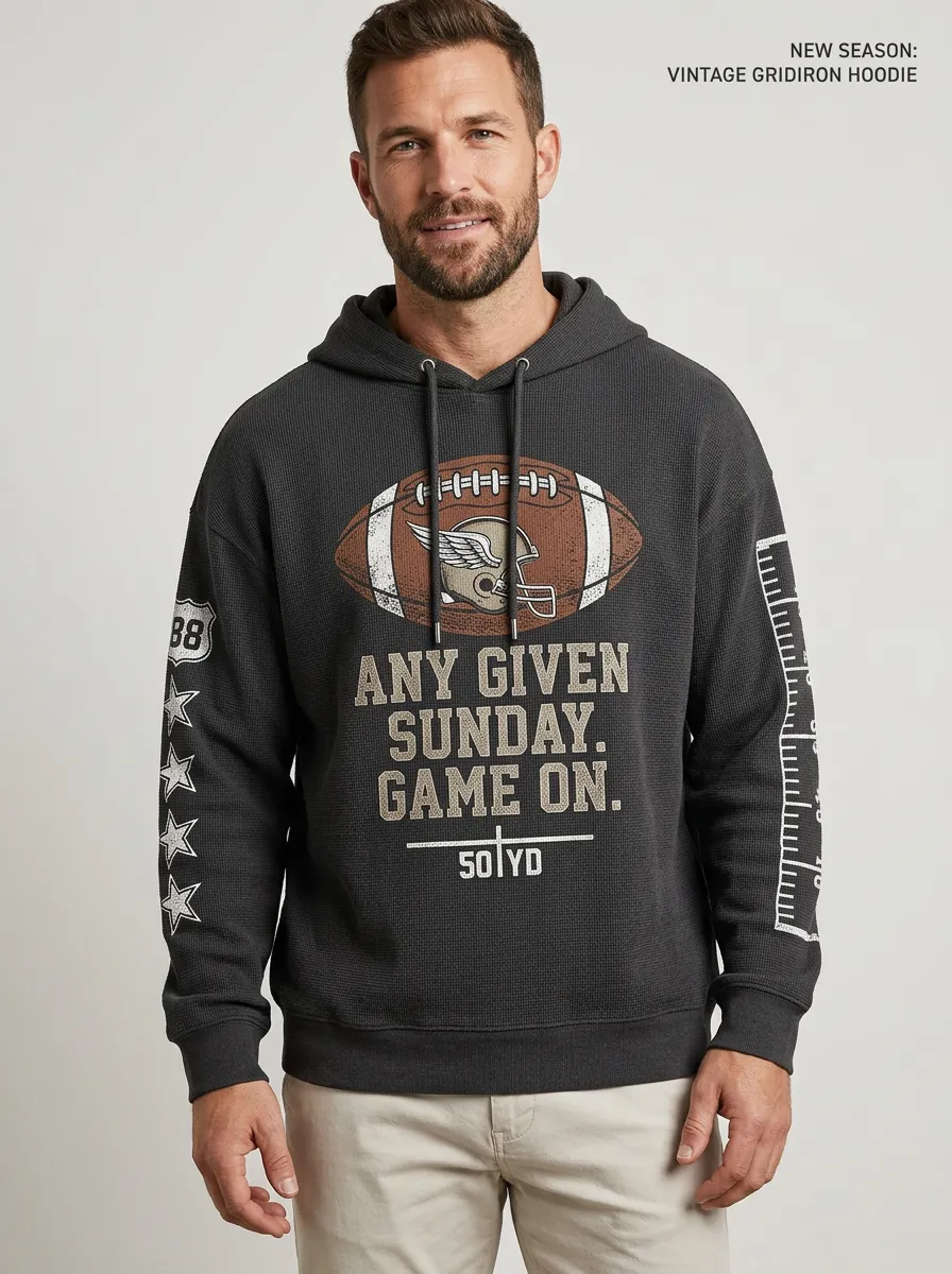 Men's American Football Gridiron Printed Hoodie