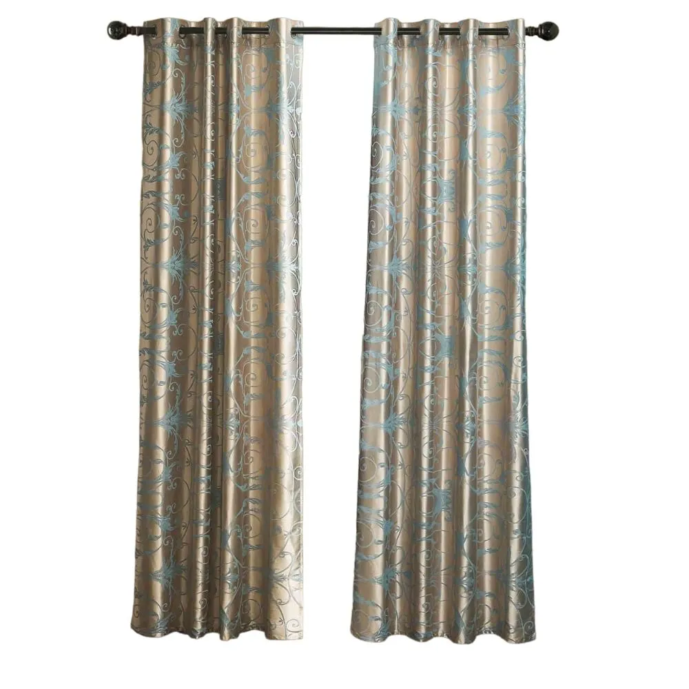 Relaxed Semi-Blackout Damask Grommet Modern Curtain Panel