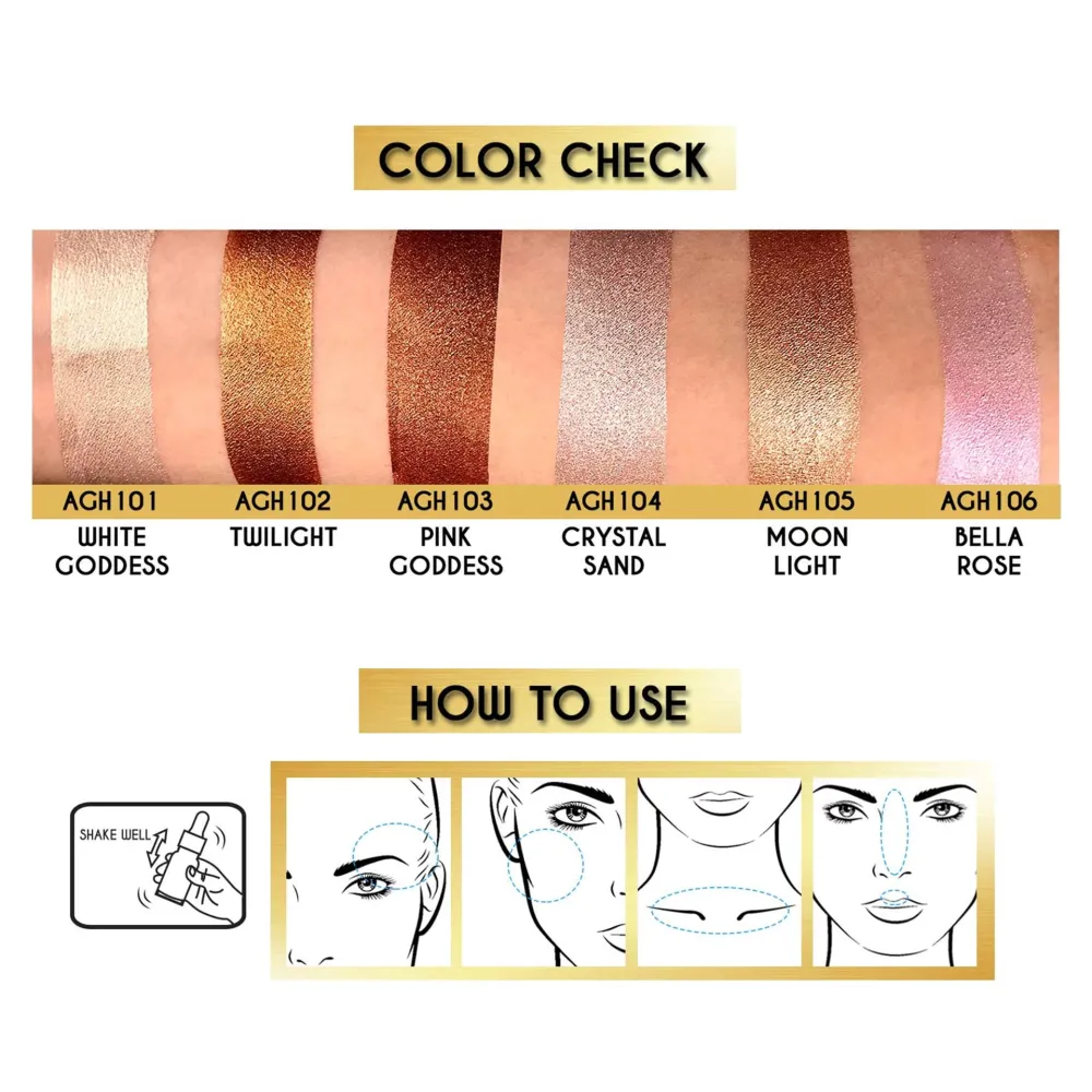 Drop Metallic Glitter Body Face Liquid Highlighter
