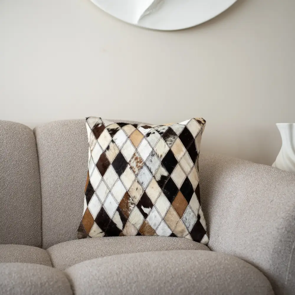 Textured Wildgrain Leather Cushion Cover