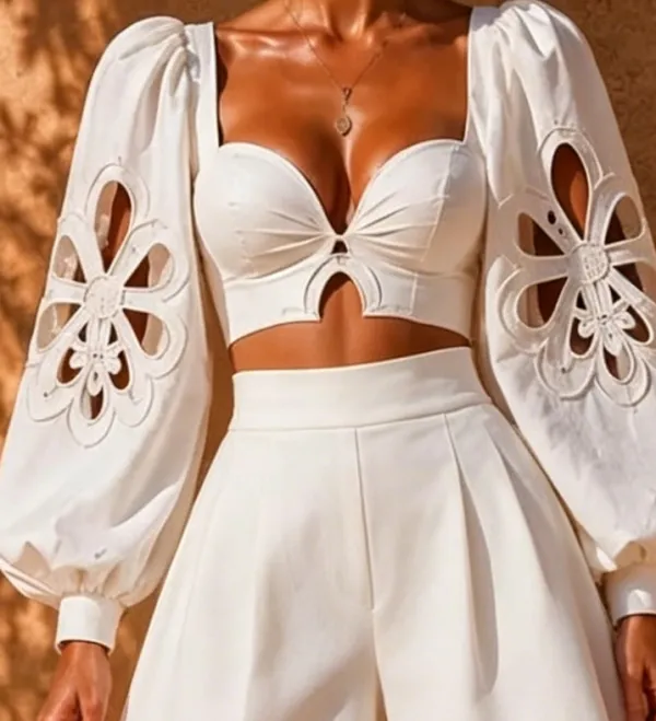 Zariah White Suit Shorts Set