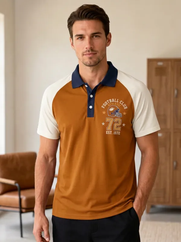 Men's Heritage Football Helmet Polo Shirt