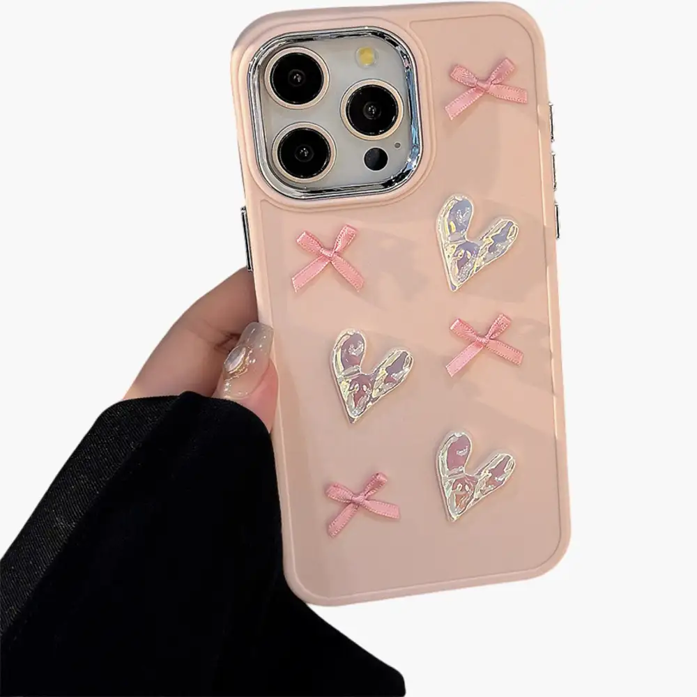 Bow Heart Glossy Phone Case