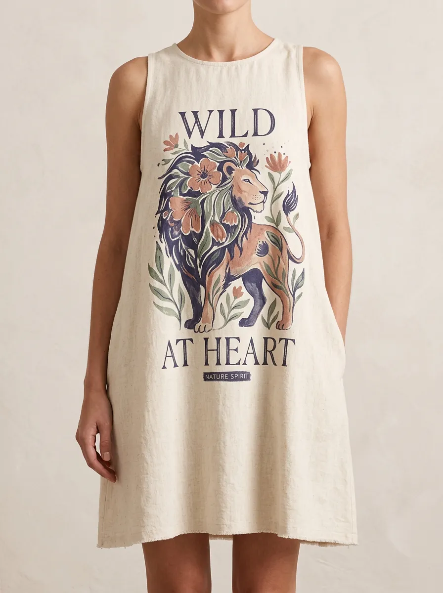 Wild At Heart Floral Lion Tank Top