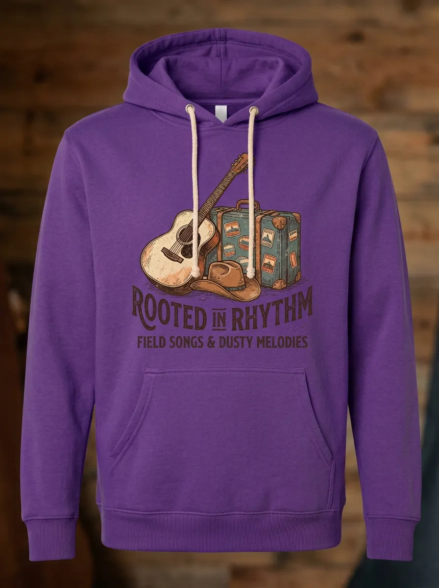 Guitar Cowboy-Hat Unisex Country Music Printed Hoodie