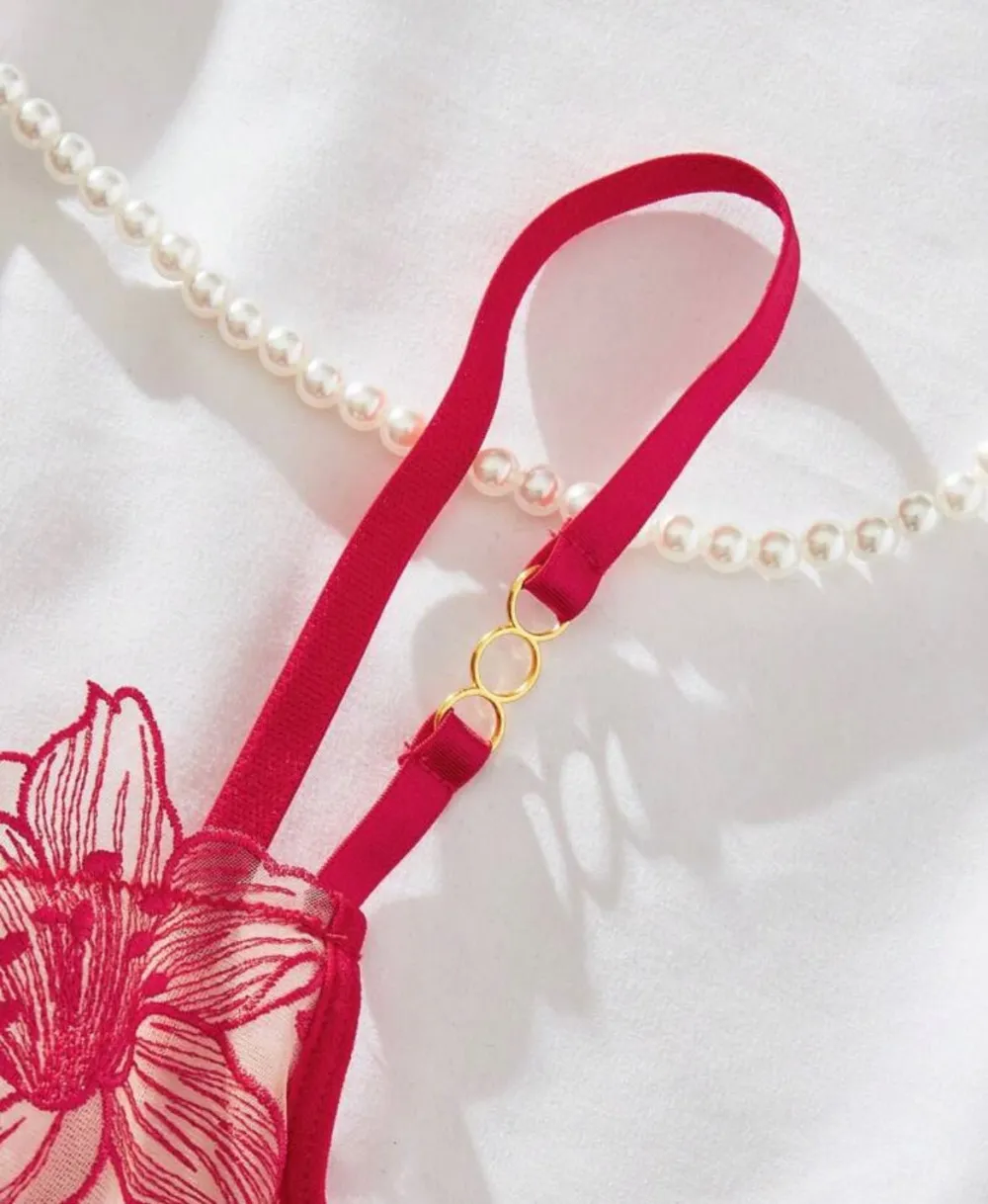 Delicate Embroidered Lingerie Set