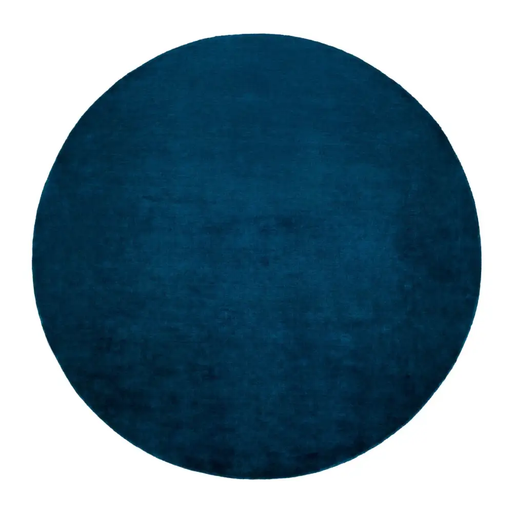 Hand-Loomed Wool Fringe Round Carpet