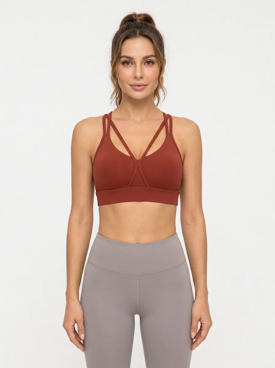 Women's Cross Back Workout Bra with Everyday Detail