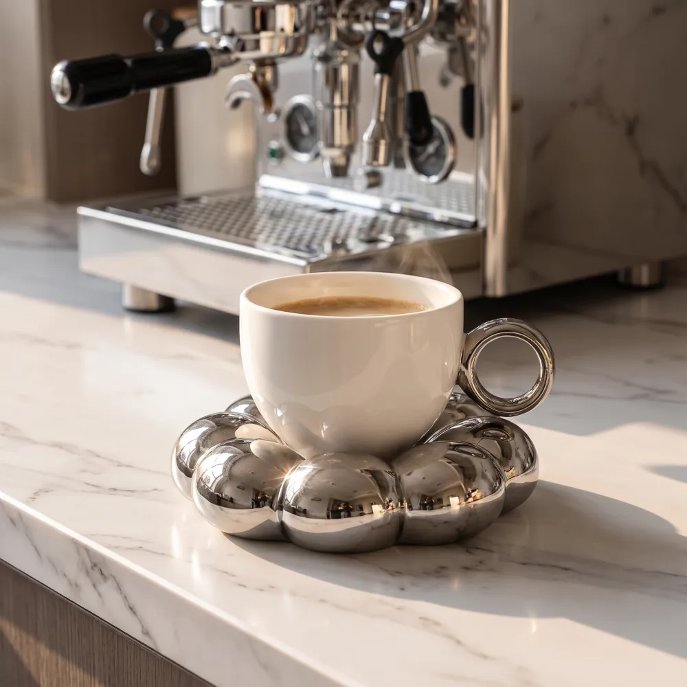 Ceramic Coffee Mug And Cloud Saucer Set