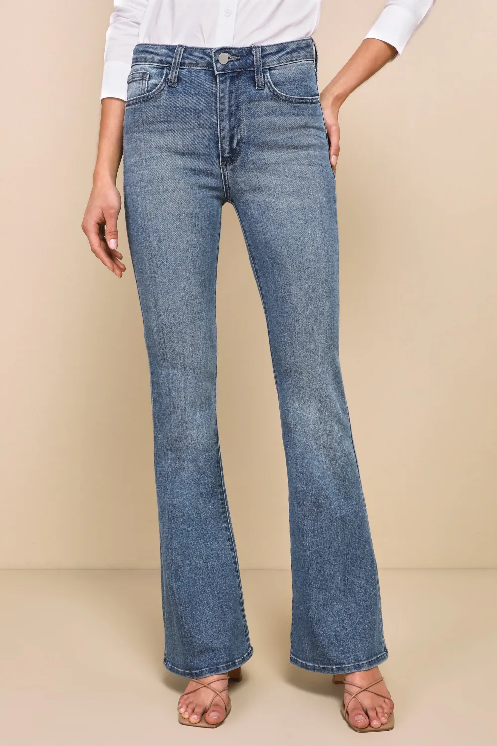 Daily Medium Wash High-Rise Flare Jeans