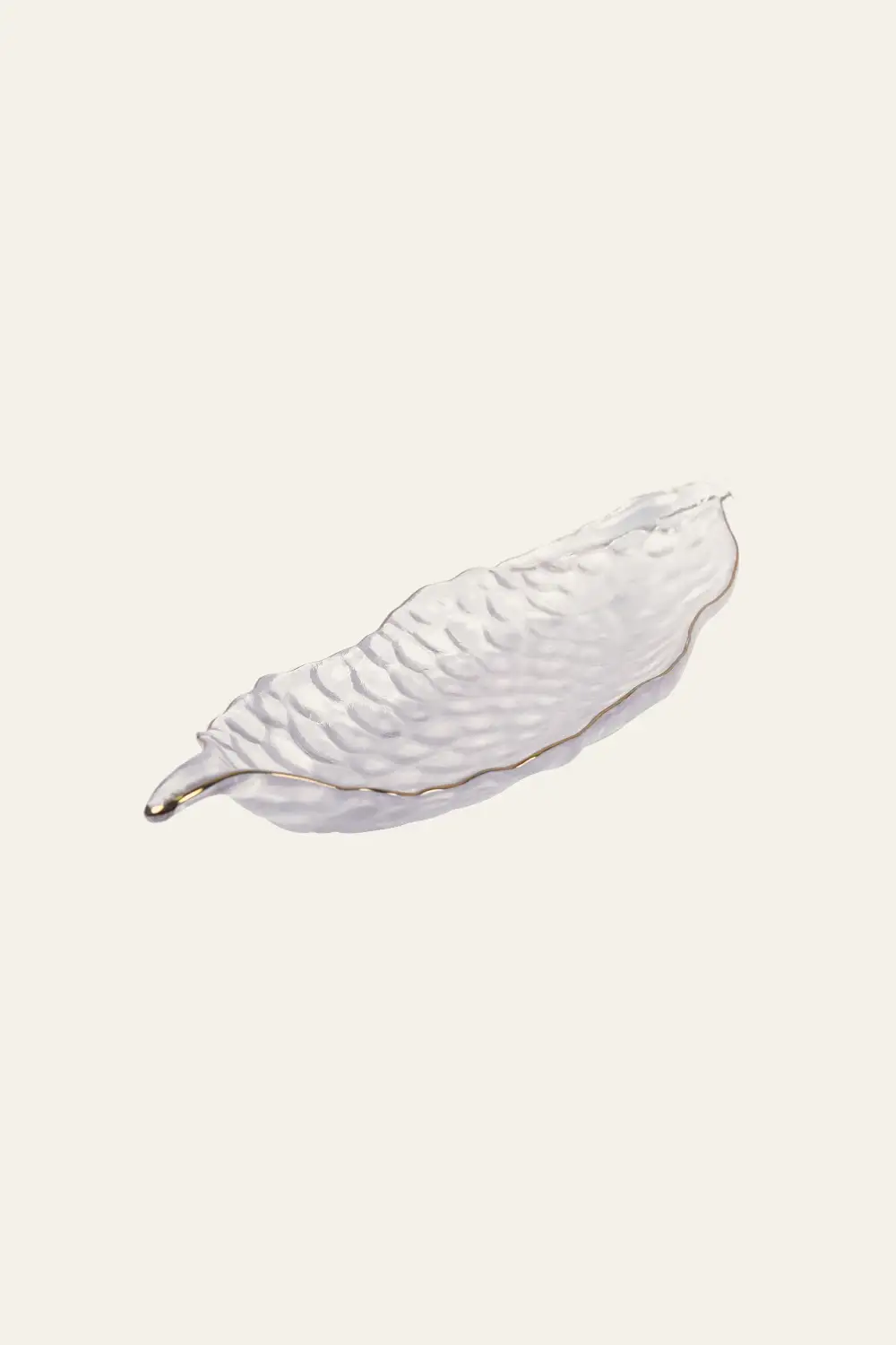 Leaf Shape Glass Serving Platter