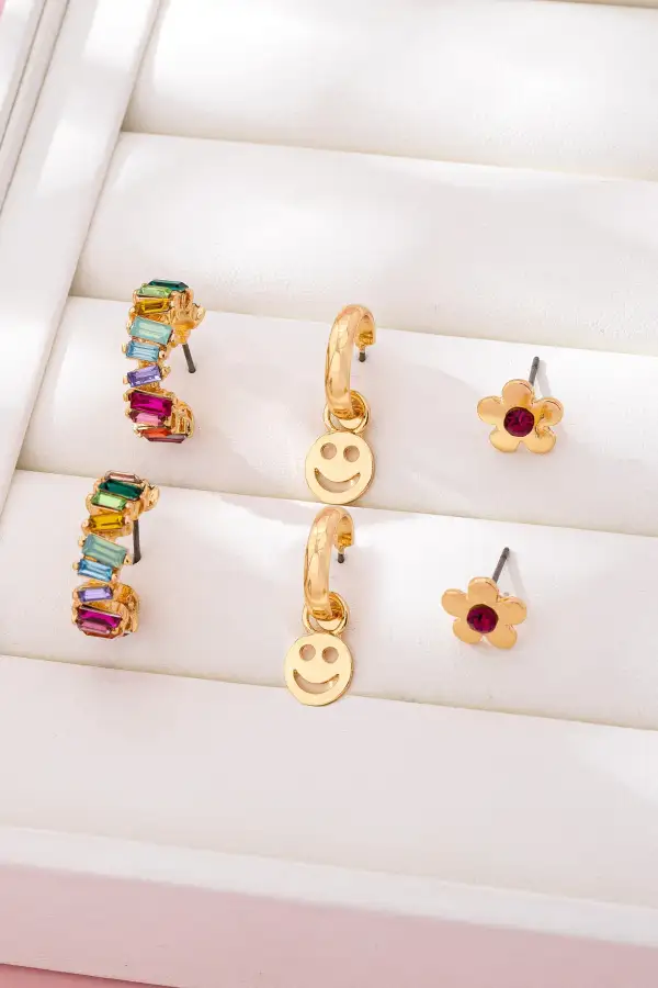 Rainbow Crystal Smiley And Floral