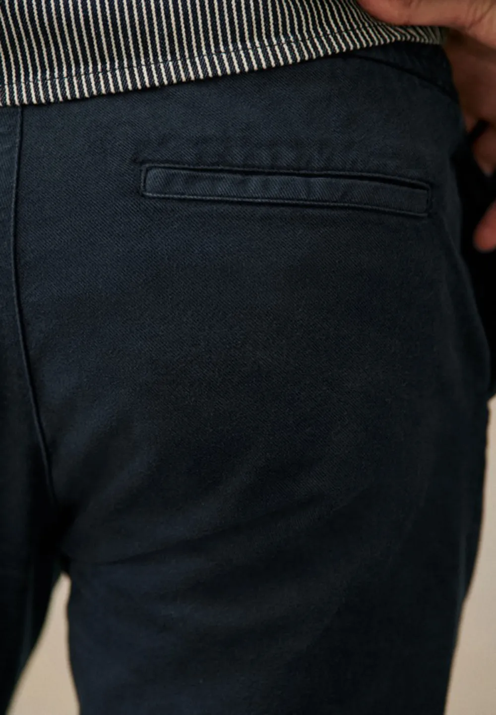 Olive Green Cotton Linen Blend Casual Trousers