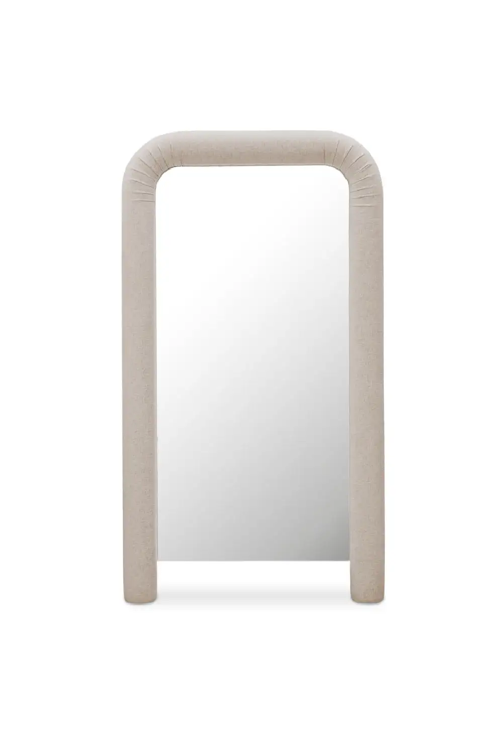 Ruched Upholstered Floor Mirror