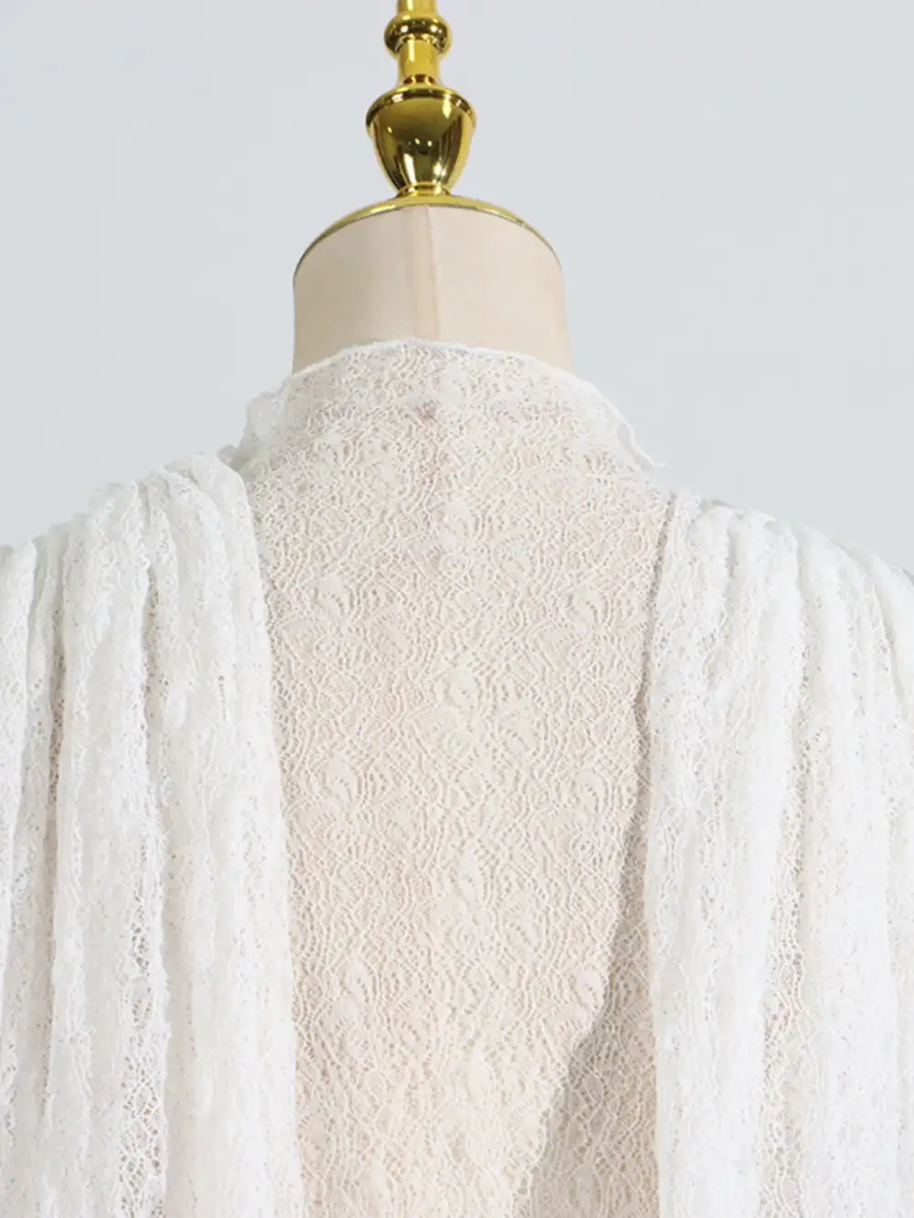 Structured Shape Lace Ruffle Mini Dress