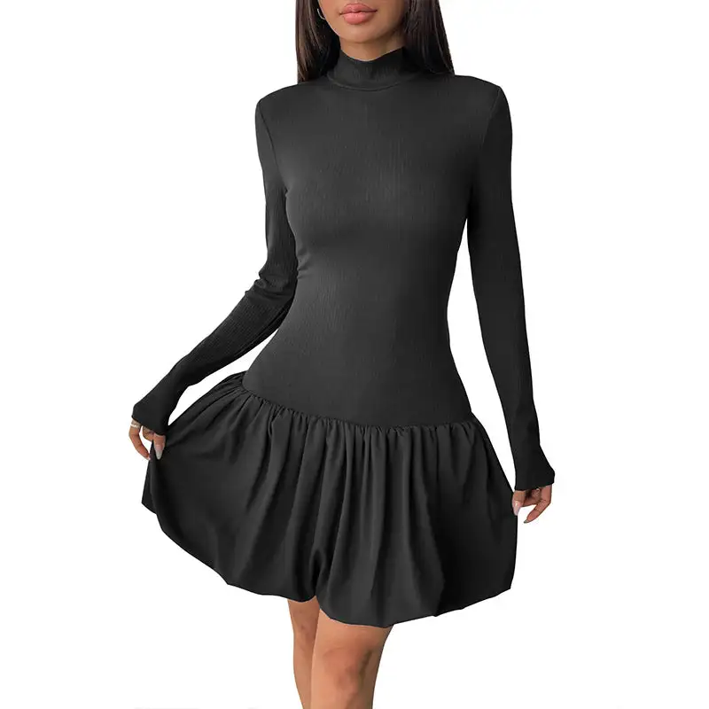 Women's Long-Sleeve Lace Ruffled Maxi Dress