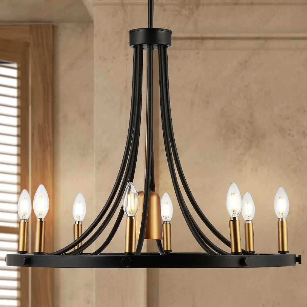 Nine-Light Adjustable Iron Transitional Modern LED Chandelier