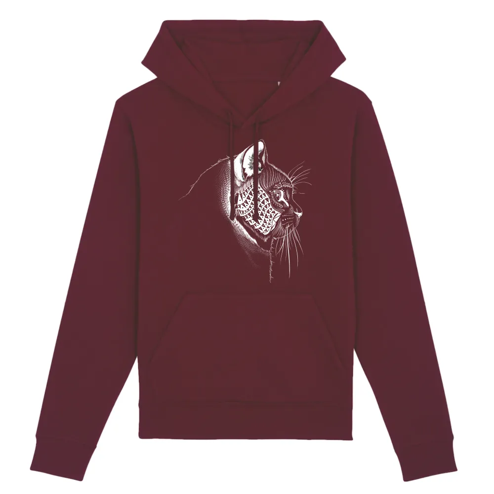 Cat Face Graphic Pullover Hoodie